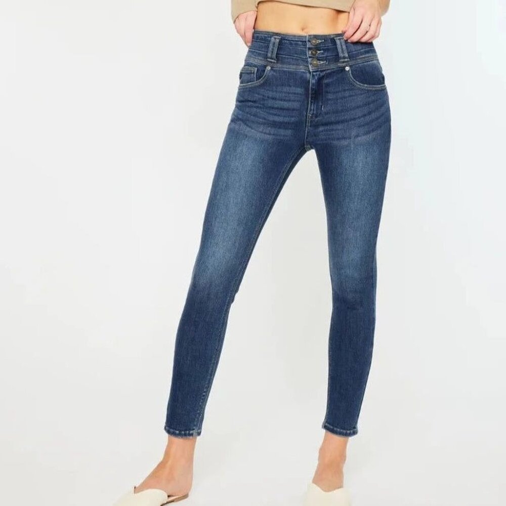 KANCAN Alexandria High Rise Super Skinny Dark Wash Blue Jeans Womens 24